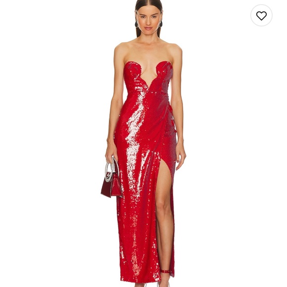 Michael Costello x Revolve Giselle Sequin Dress in Red